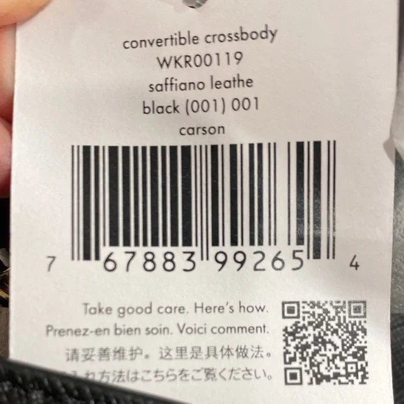 Kate Spade Carson Convertible Crossbody Black Saffiano Leather Preppy NWT - Picture 11 of 15